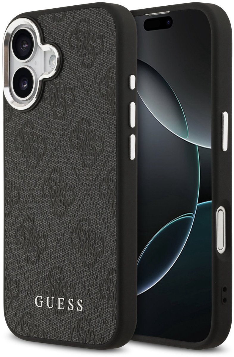 Guess 4G Backcover - Geschikt voor iPhone 17 - MagSafe Compatibel - Zwart