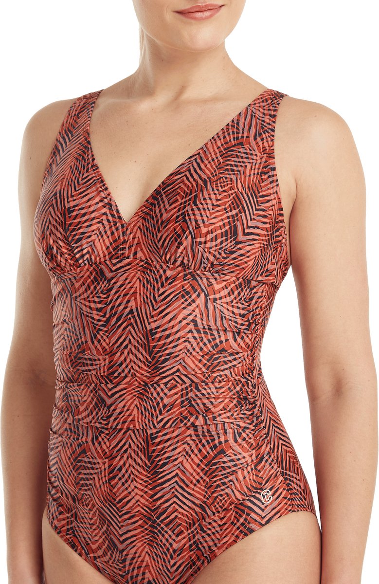Ten Cate badpak soft cup shape summer leaves navy voor Dames | — afbeelding 3