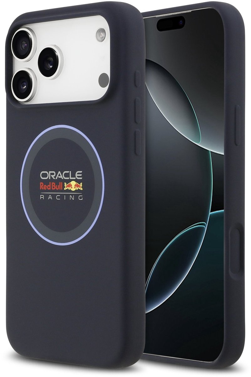 Red Bull Silicone Ring Backcover - Geschikt voor iPhone 17 Pro Max - MagSafe Compatibel - Blauw