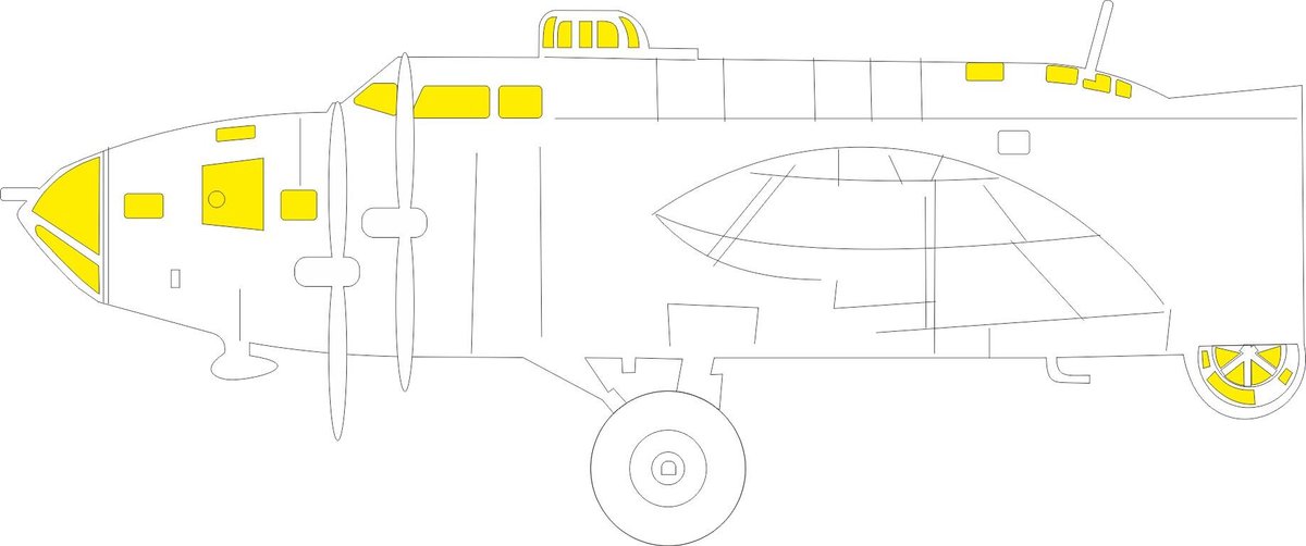 Eduard Modelbouwpakket Vliegtuigen - EX1166 Maskering Set voor Boeing B-17F - Accessoires set - 1:48 - Modelbouw