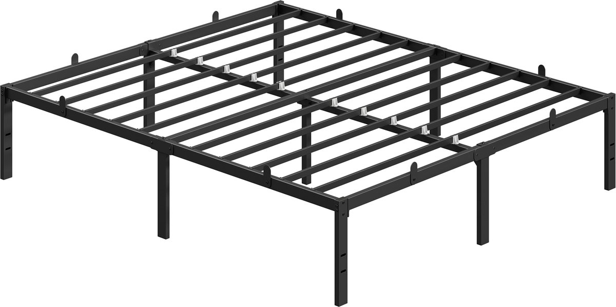 Vasagle Bed - Metalen Bed - 160 x 200 cm - Met Opbergruimte Onder Bed Zwart