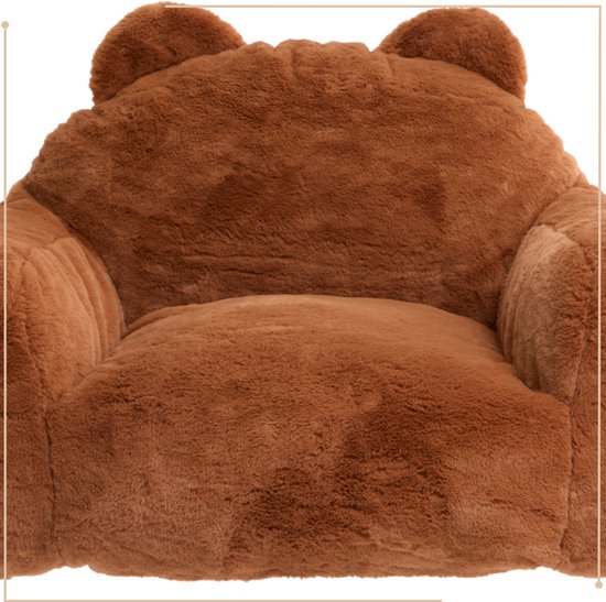 MISOU Kinderfauteuil - Fauteuil - Kinderzetel - Peuterstoel - Teddy Stoel - 60x52x65 cm - Bruin - COZY — afbeelding 2