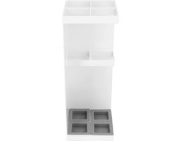 Paraplubak - Paraplustandaard - Entree Opruimen - Met Lekbak - 32x13x13 cm - Wit