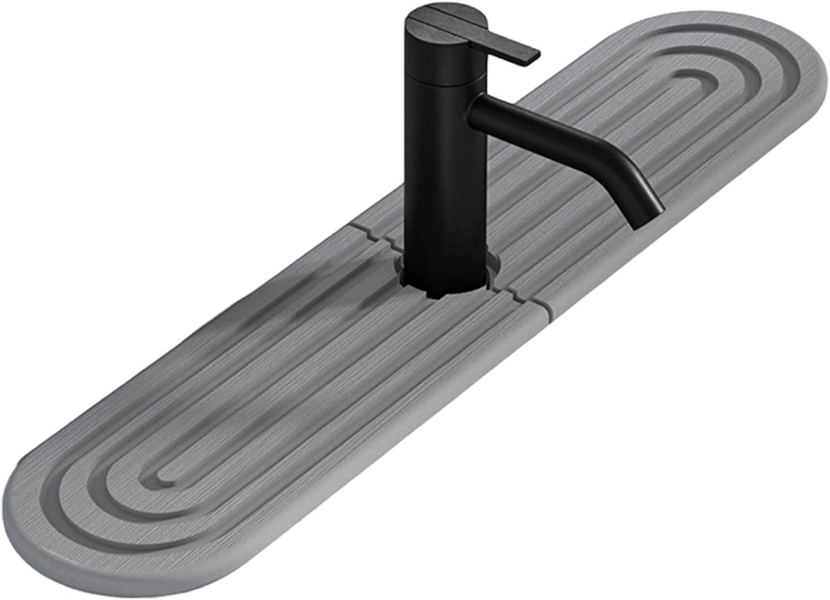 Spatplaat Keuken - Kraanmat Absorberend - Keuken Droog Houden - Snel Drogen Steen - 60 x 10cm