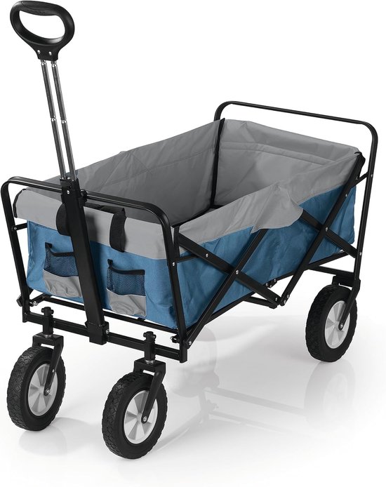 Bolderkar Handwagen - Transportkar Opvouwbaar - Spullen Vervoeren - 80kg Draagkracht - 102x50x72cm - Blauw Grijs van Bolderkar — afbeelding 5