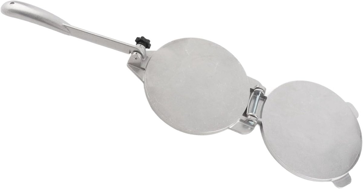 Tortilla Pers - Deeg Maker - Thuis Bakken - Duurzaam Aluminium - 16cm Diameter - Zilverkleurig