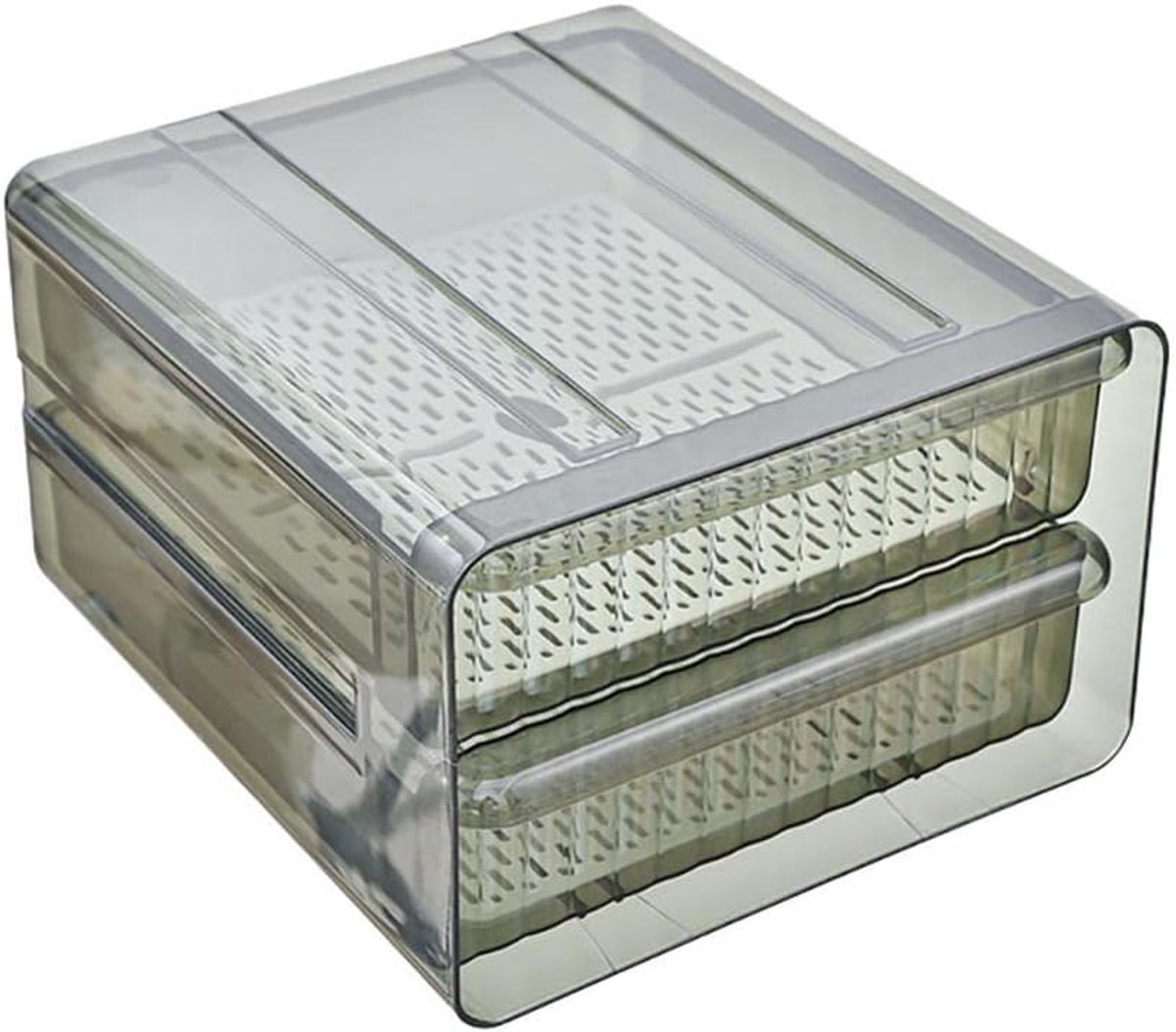 Koelkast Lade Organizer - Fruit Opslag Containers - Koelkast Organisatie - Met Ingebouwde Verdelers
