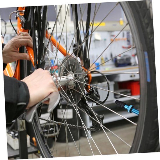 Fiets Ventiel - Frans Ventiel Oppompen - Mountainbike Tubeless - Duurzaam Koper Materiaal - 5.3cm Lengte - Blauw — afbeelding 3