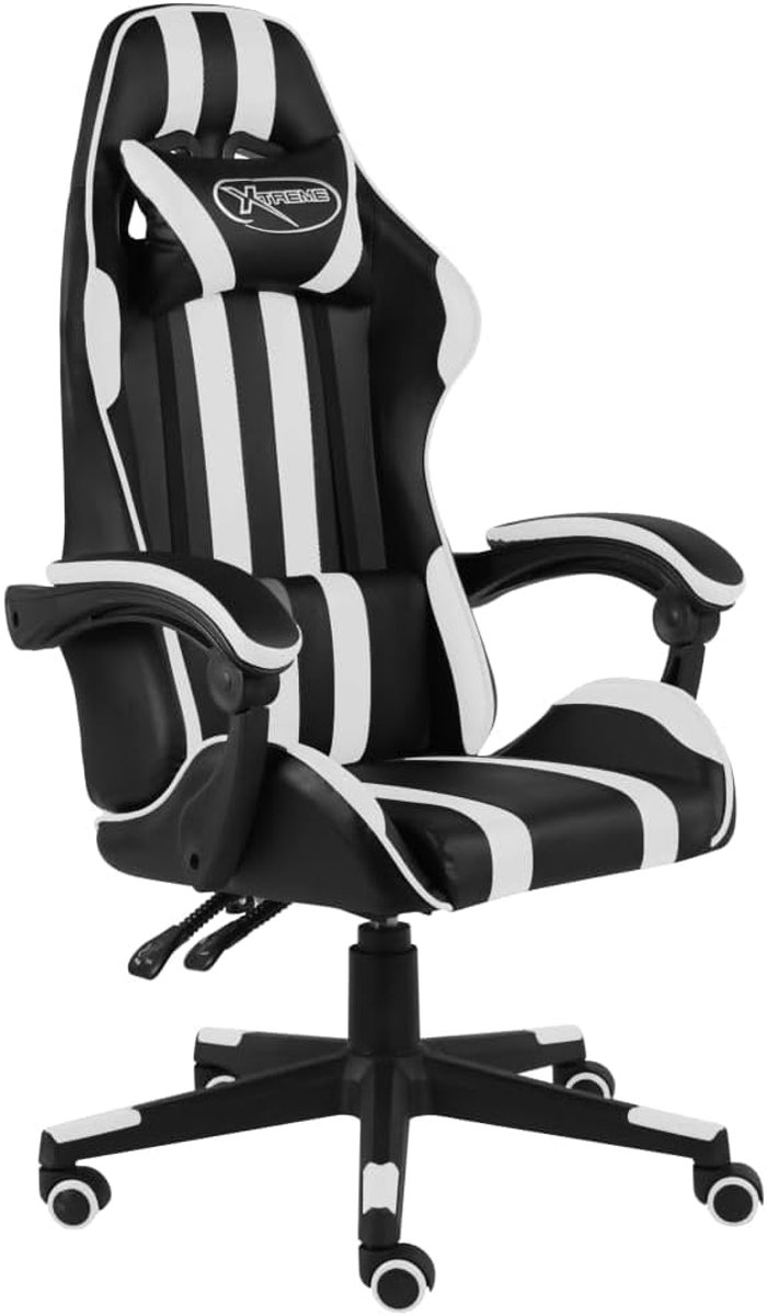 Ergonomische Gamestoel - Bureaustoel Comfort - Langdurig Zitten - Verstelbare Rugleuning - 54x69x130cm - Wit