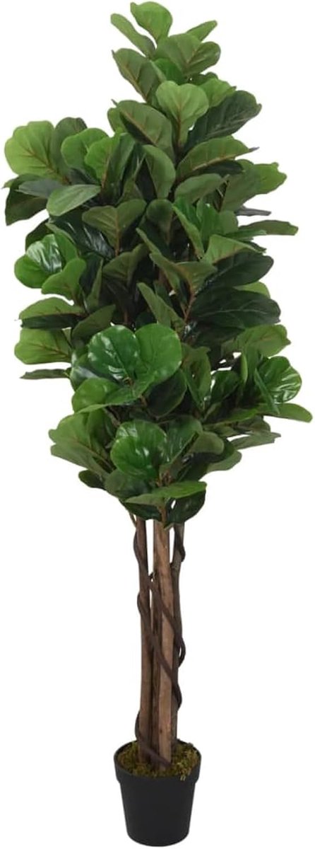 Kunstplant Ficus - Decoratieve Plant - Interieur Verfraaien - 96 Bladeren - 80 cm Hoog - G