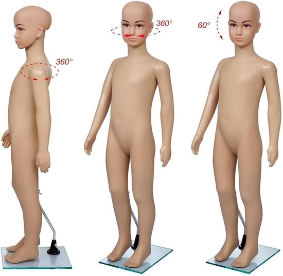 Kinder Etalagepop - Kinderpop Presentatie - Kleding Tonen - Milieuvriendelijk PE Materiaal - 110 cm Lengte - Beige van kinder — afbeelding 2