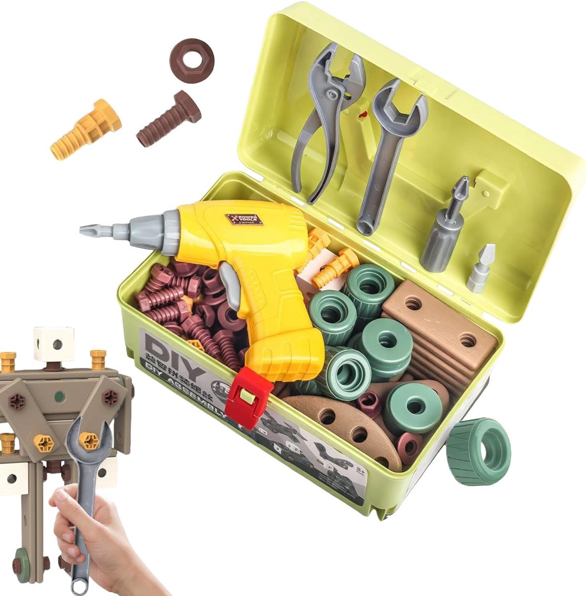 Kind Gereedschap Set - Speelgoed Boormachine Schroeven - Creatief Spelen - Realistisch Ontwerp - 26 x 16 x 14 cm