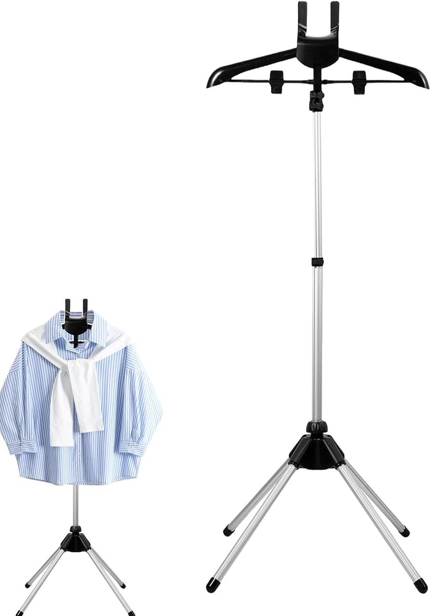 Kleding Stomerhouder - Strijkplank - Kleding Stomen - Verstelbaar Aluminium - 85-160 cm - Zwart