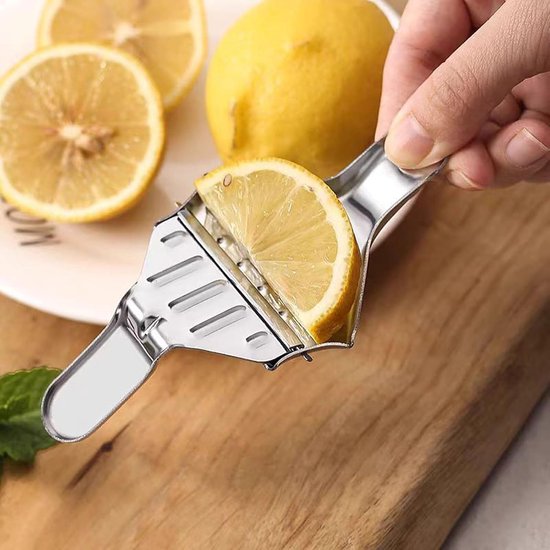 Citrus Pers - Citroen Knijper - Sap Extraheren - Roestvrij Staal - 10x7 cm - Zilverkleurig — afbeelding 2