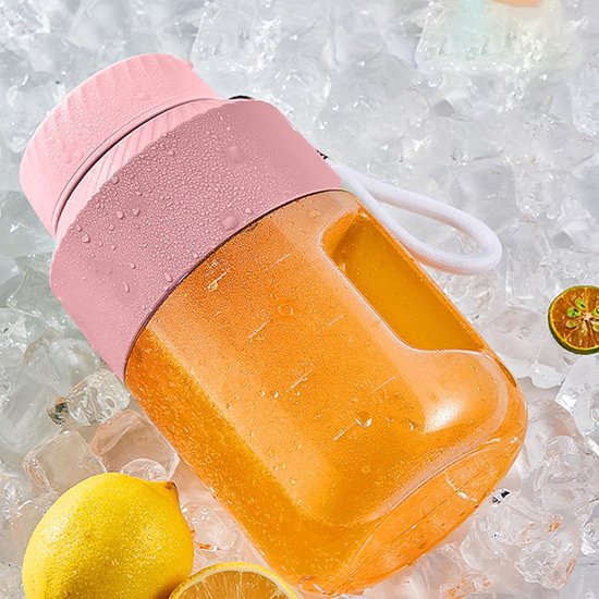 Draagbare Blender - Reis Mixer - Gezonde Drankjes Maken - 10 Scherpe Bladen - 1 Liter Capaciteit - Roze — afbeelding 4