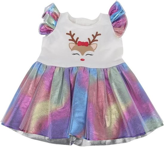 Poppenkleding Set - Accessoires voor poppen - Poppen aankleden - Glitter regenboog design - 457 cm poppen - Regenboog — afbeelding 4