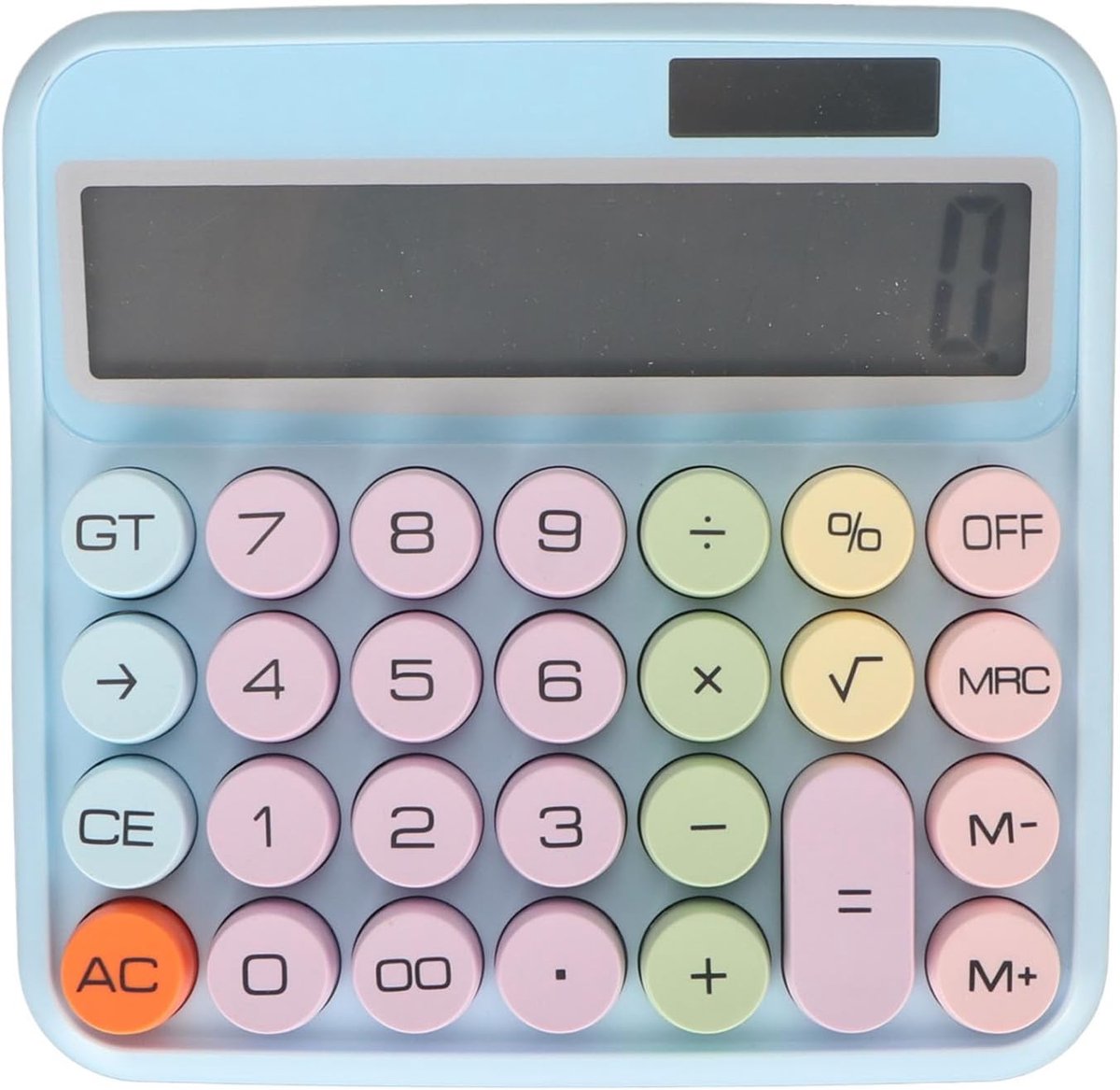 Kleurrijke Rekenmachine - Basis Rekenmachine - Dagelijkse Berekeningen - Groot LCD Scherm - 16 x 15 x 4 cm - Blauw