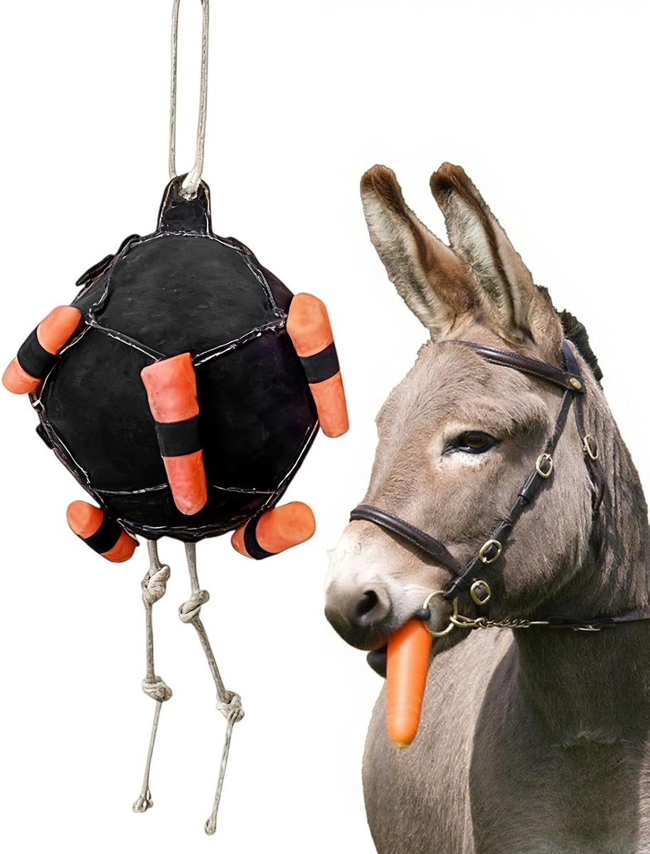 Voederbal - Hooibal activiteitsspeelgoed - Dieren bezig houden - Interactieve dispenser - 55 x 25 cm