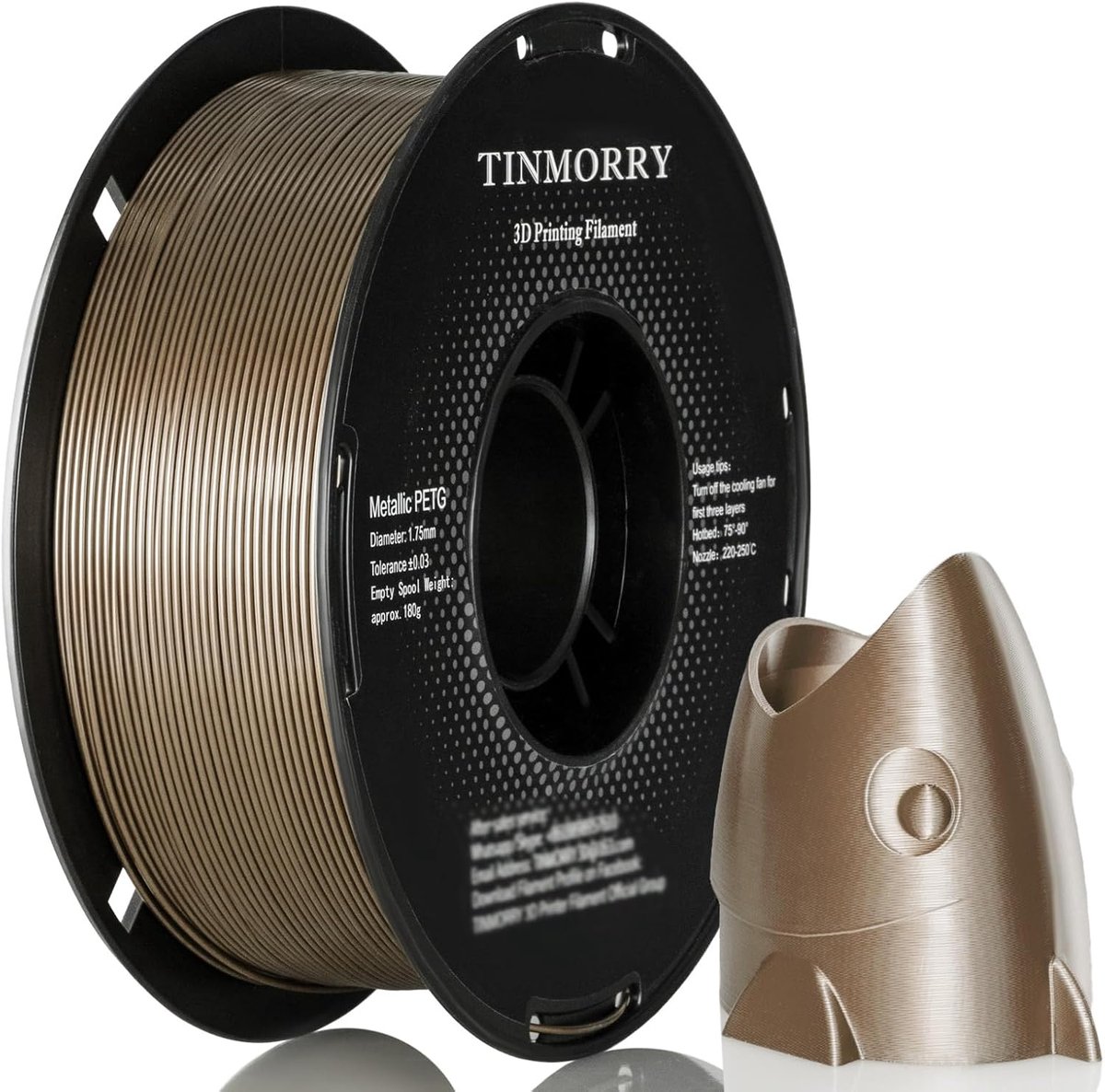 3D Print Filament - PETG Spoel - Modelbouw - Metallic Finish - 1.75 mm - Champagne Goud