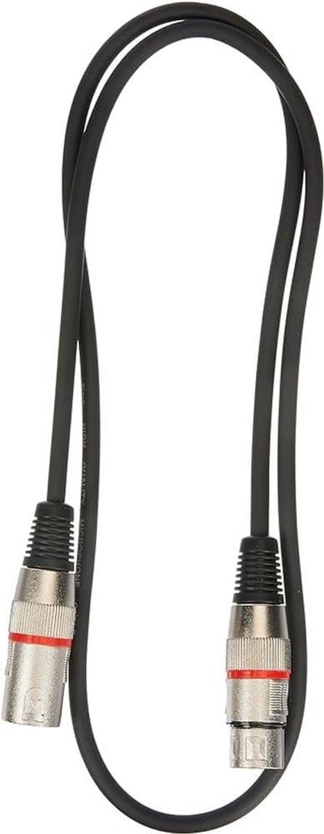Microfoonkabel XLR - Audio kabel - Muziek opnemen - Met rode ring - 1 meter - Zwart