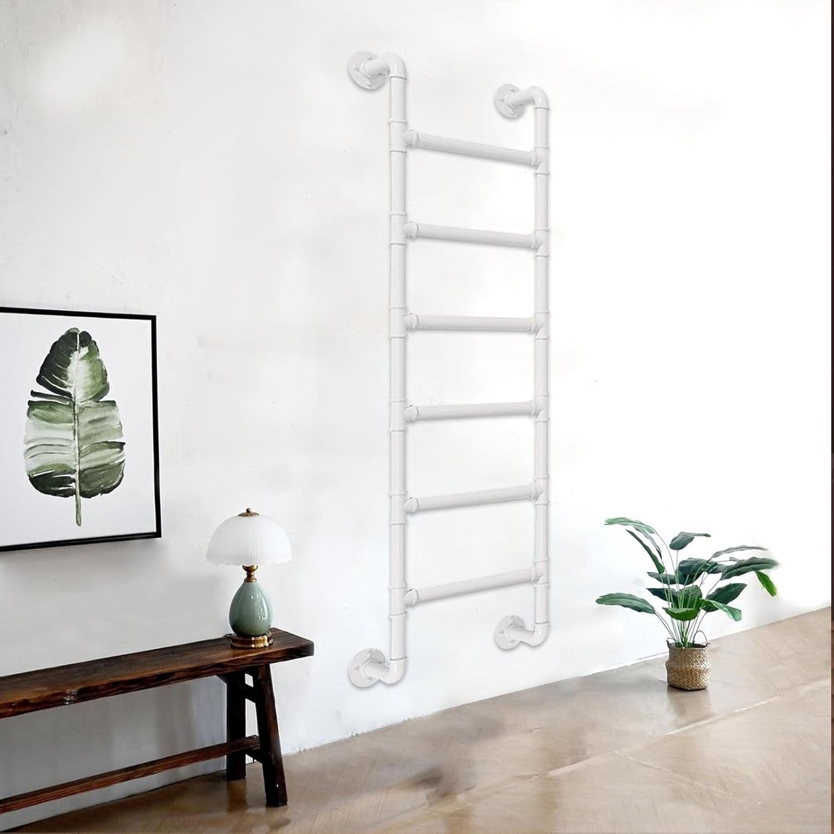 Metalen Wandladder - Zolderladder Stapelbed - Veilig Bereiken - Sterk Smeedijzer - 100-300 cm Hoog - Zwart