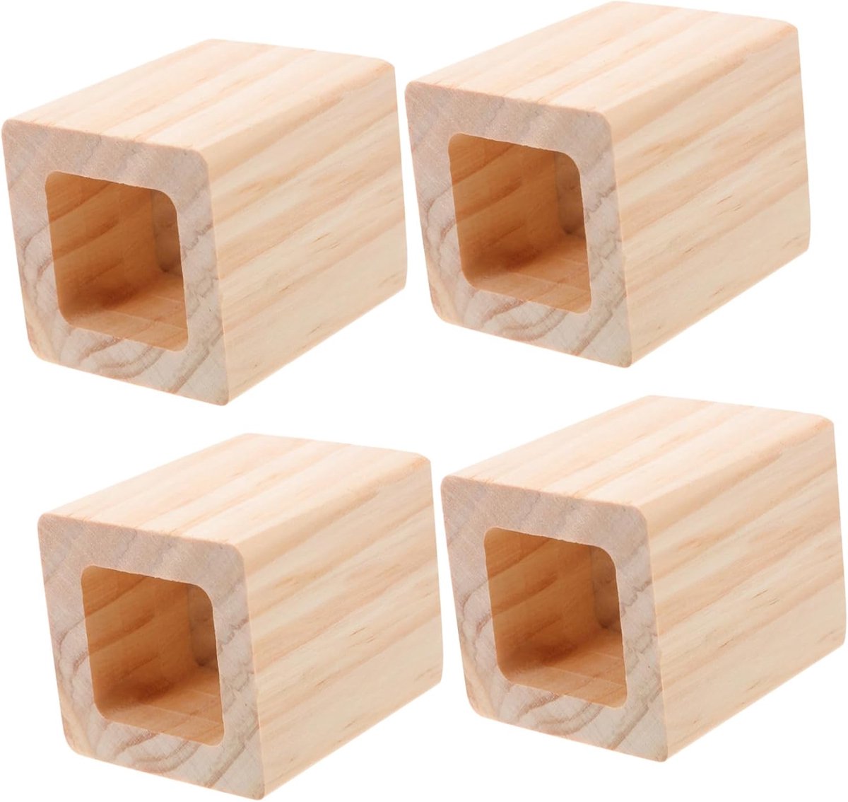 Houten Meubelverhogers - Verstevigers Blokken - Meubels Verhogen - Stevige Houtconstructie - 6x5x5cm - Khaki