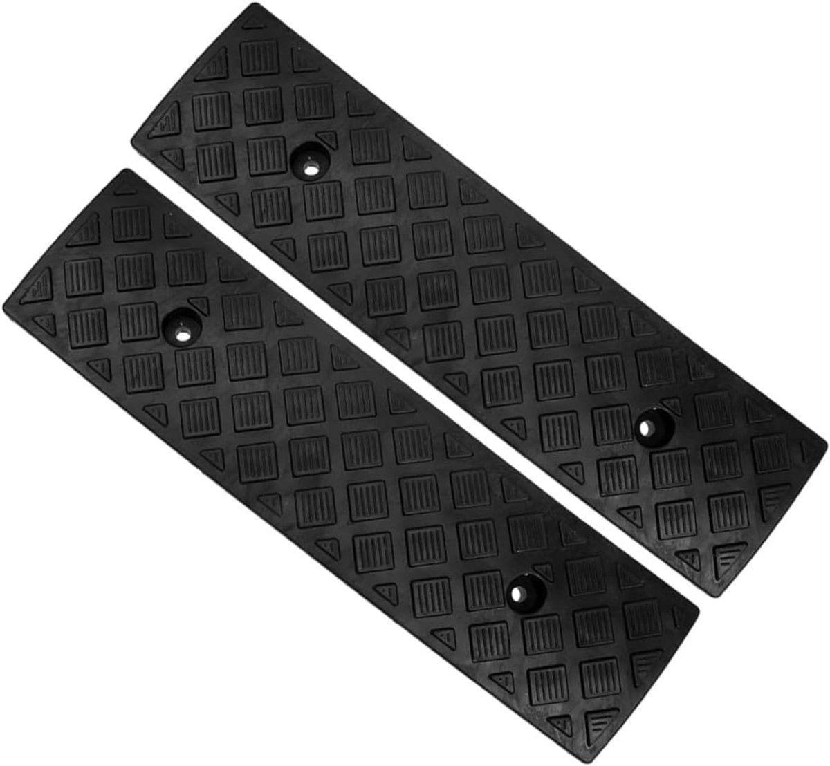 Drempelhulp Rubber - Oprithelling Plank - Toegang Verbeteren - Antislip Duurzaam Materiaal - 49.5 x 13 cm - Zwart
