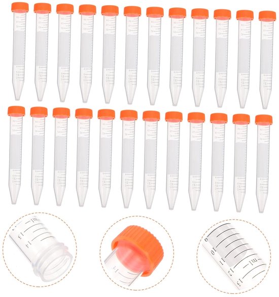 Centrifuge Buisjes - Testbuisjes Laboratorium - Wetenschappelijk Onderzoek - Met Schroefdop - 15 Ml - Transparant — afbeelding 4