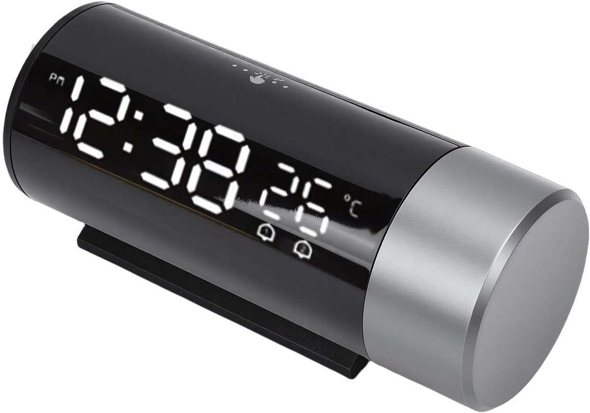 Projectie Wekker - Digitale Klok - Dubbel Alarm - 180 Graden Projectie - 28x39mm