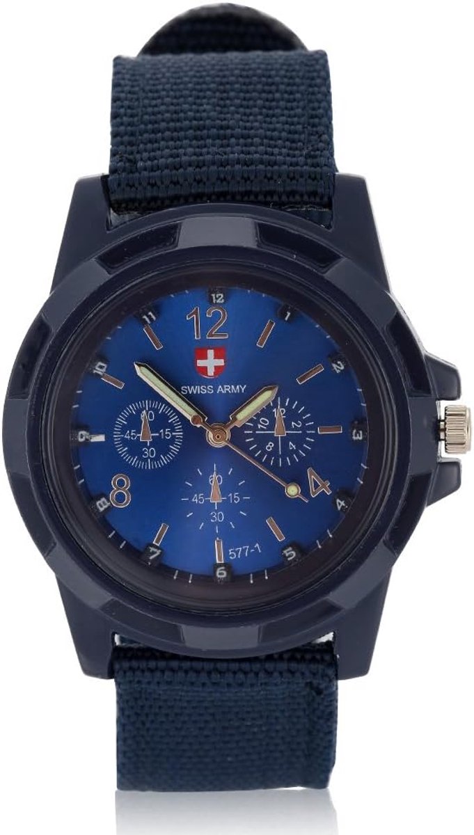 Analoge Polshorloge - Nylon Band Horloge - Dagelijks Gebruik - Stijlvol Militair Design - 40mm Kastdiameter - Verschillende Kleuren