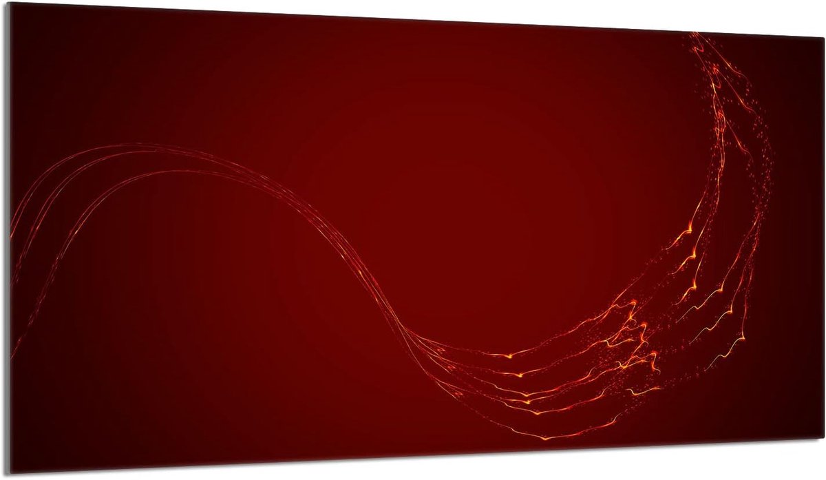 Kookplaat Afdekplaat - Werkblad Beschermer - Keuken Decoratie - Gehard Glas - 90 x 52 cm - Rood