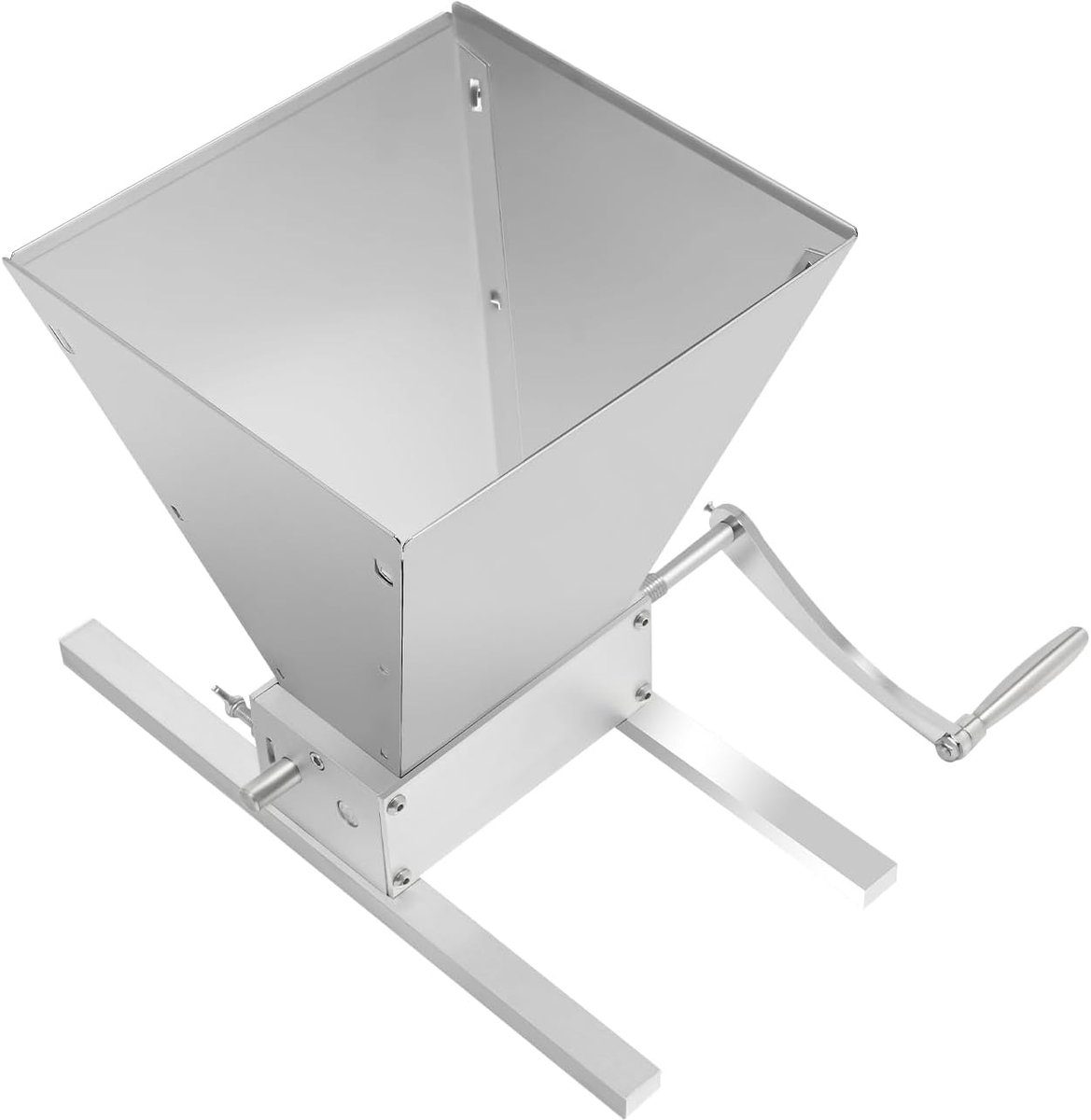 Handmatige Graanmolen - Graanbreker Moutmolen - Bier Brouwen Thuis - Verstelbare Walsafstand - 4 Liter Capaciteit - Zilver