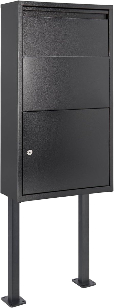 Pakketbrievenbus XXL - Brievenbus met standaard - Buitenmontage - Extra brede opening - 22x44x82cm