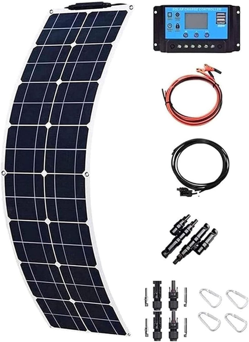 Flexibel Zonnepaneel - Draagbare Energie - Off-Grid Energie - Ultradun Ontwerp - 106x277x05 cm - Zwart