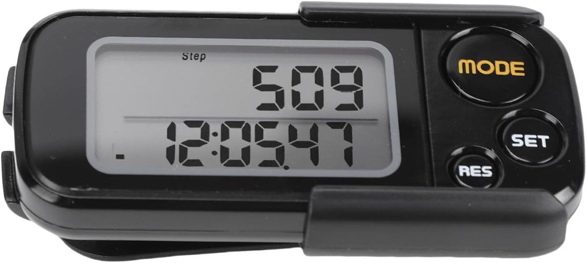 3D Stappenteller - Activiteit Tracker - Dagelijkse Beweging - 30 Dagen Geheugen - Km Miles - Zwart