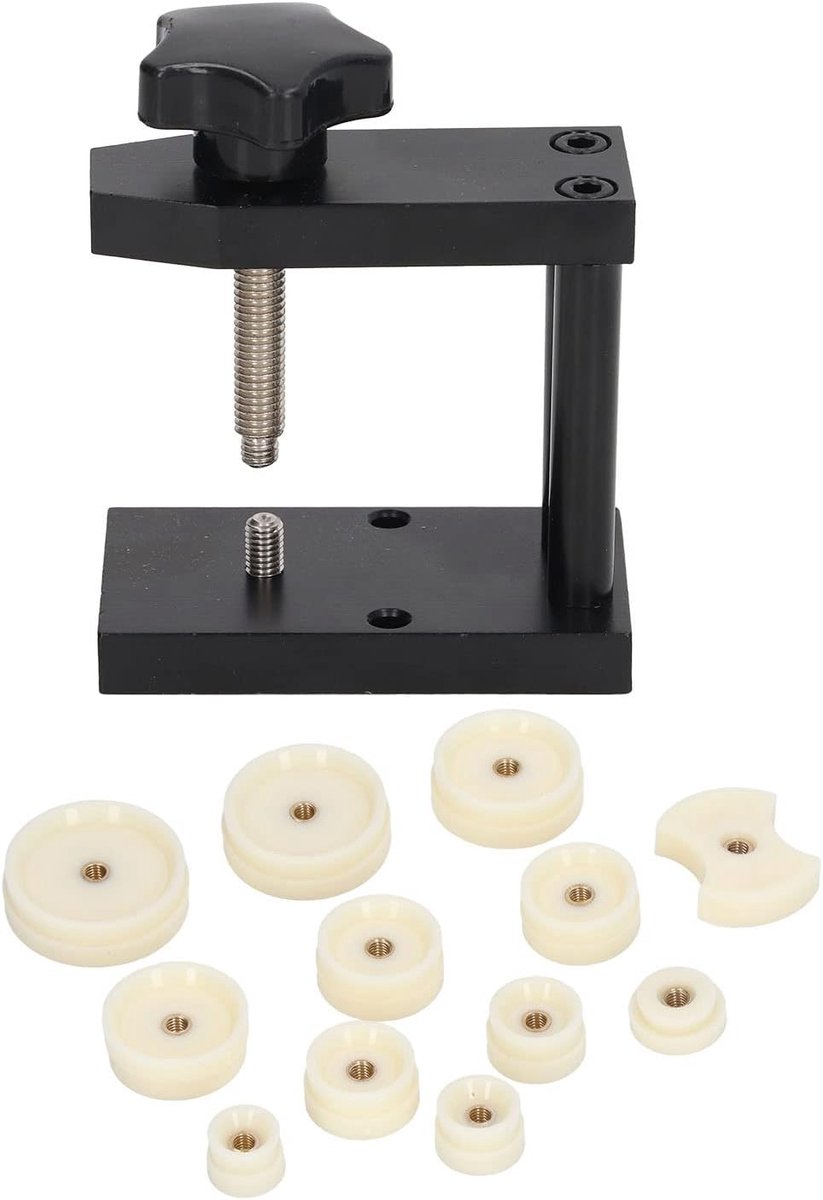 Horloge Drukker Set - Horloge Reparatie - Horloge Onderhoud - Aluminium Legering - 10x9x8 cm - Zwart Wit
