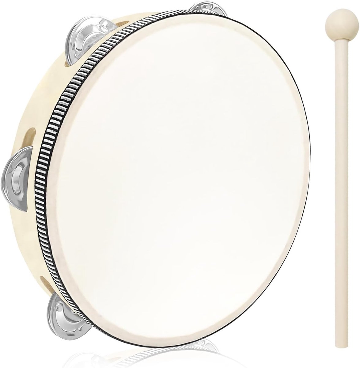 Handtrommel Percussie - Handdrum Tamboerijn - Muziek Maken - Enkele Rij - 20cm Diameter - Bruin