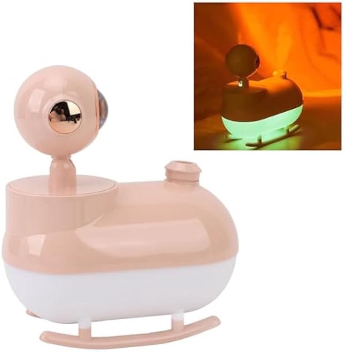 Draagbare Luchtbevochtiger - Kleine Vernevelaar - Slaapkamer Comfort - Stil Omgevingslicht - 16 x 8.6 cm - Roze