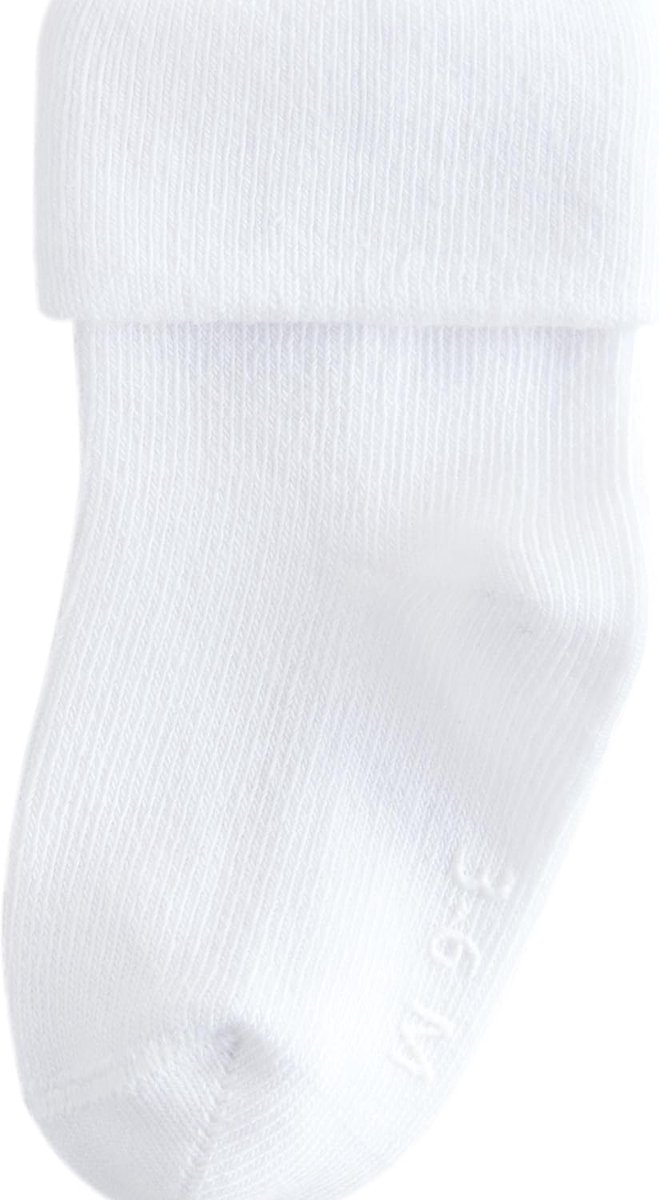 Babysokken Omslag - Zachte Sokjes - Pasgeboren Comfort - Geborduurde Details - 5 Paar - Wit — afbeelding 3