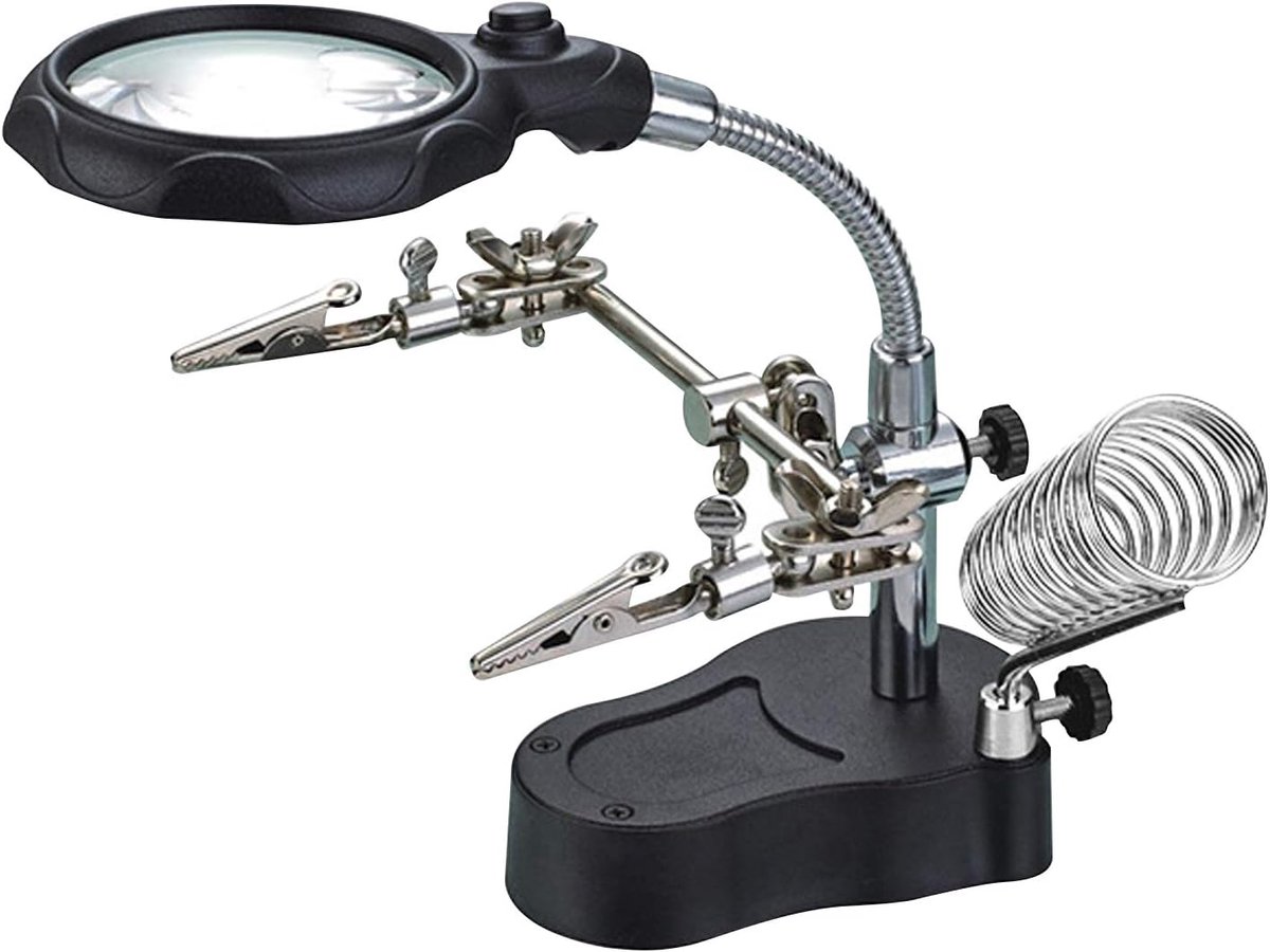 Vergrootglas met LED - Vergrootlamp Bureau - Gedetailleerd Werk - Verstelbare Zwanenhals - 3.5x tot 12x - Zilver