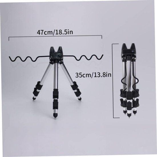 Vishengel Steun - Vismolens Houder - Vissen aan Zee - Verstelbaar & Stabiel - 33-62 cm - Zilver — afbeelding 2