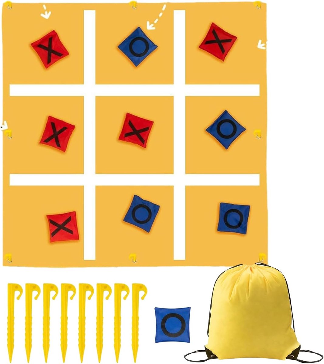 Beanbag Werpspel - Blikwerpen Spel - Interactief Buiten Spel - Inclusief Haringen - 32 x 20 x 10 cm