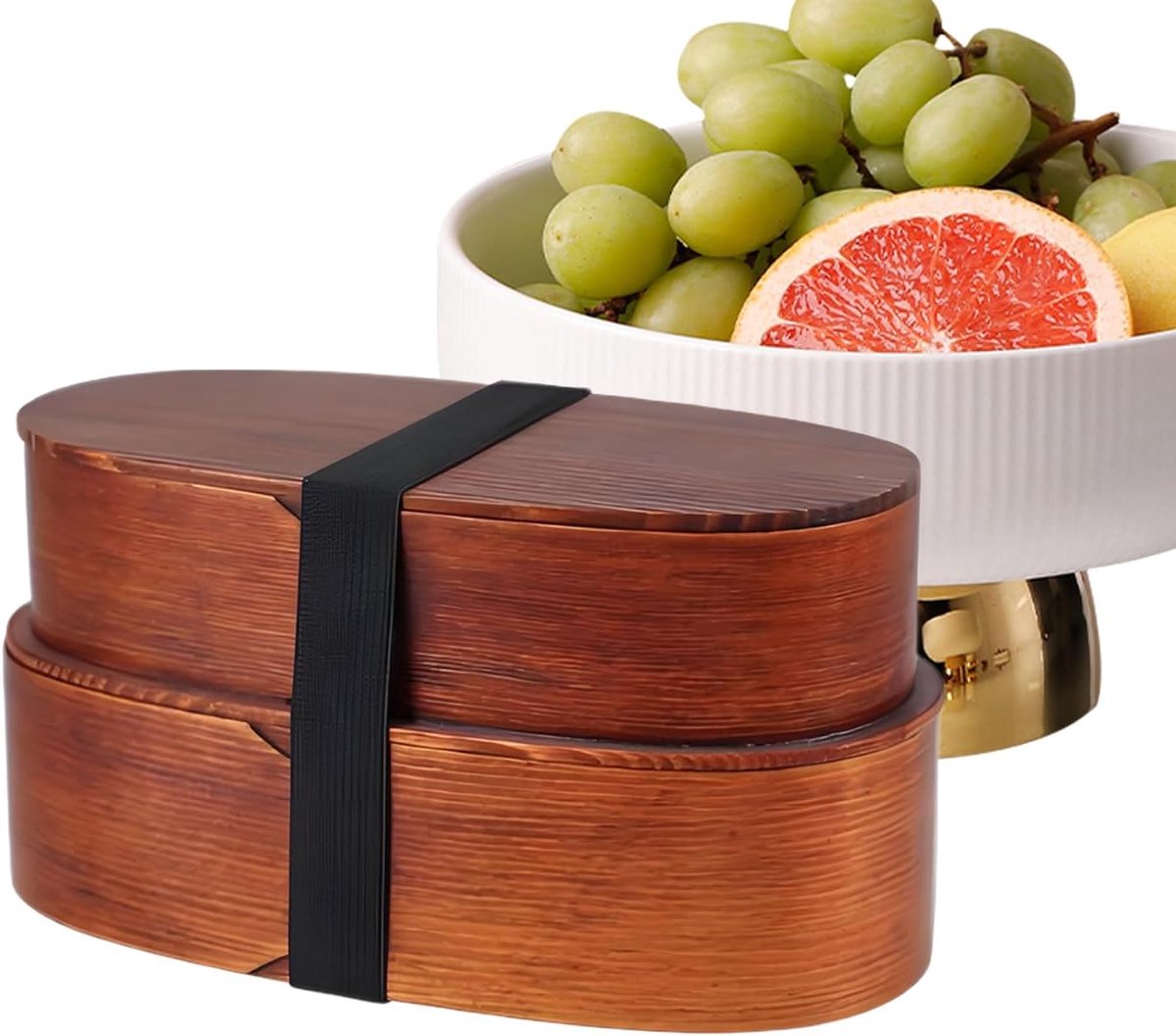 Houten Lunchbox - Voedsel Container - Veilig Transport - Stapelbaar Ontwerp - 19x10x10 cm