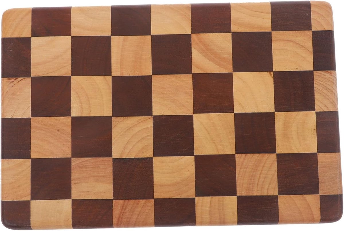 Houten Snijplank - Keukenblok Hakblok - Voedsel Bereiden - Trendy Patroon - 30x20x3cm - Multi