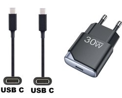 OneOne 30W snellader + 1,0m sterke USB C naar C kabel. GAN lader. PD PPS oplader adapter past op Google Pixel 7, 7 Pro, 8, 8a, 8 Pro, 9, 9 Pro, 9 Pro XL, 9 Fold, 10, 10 Pro, 10 Pro XL, 10 Pro Fold, C, XL