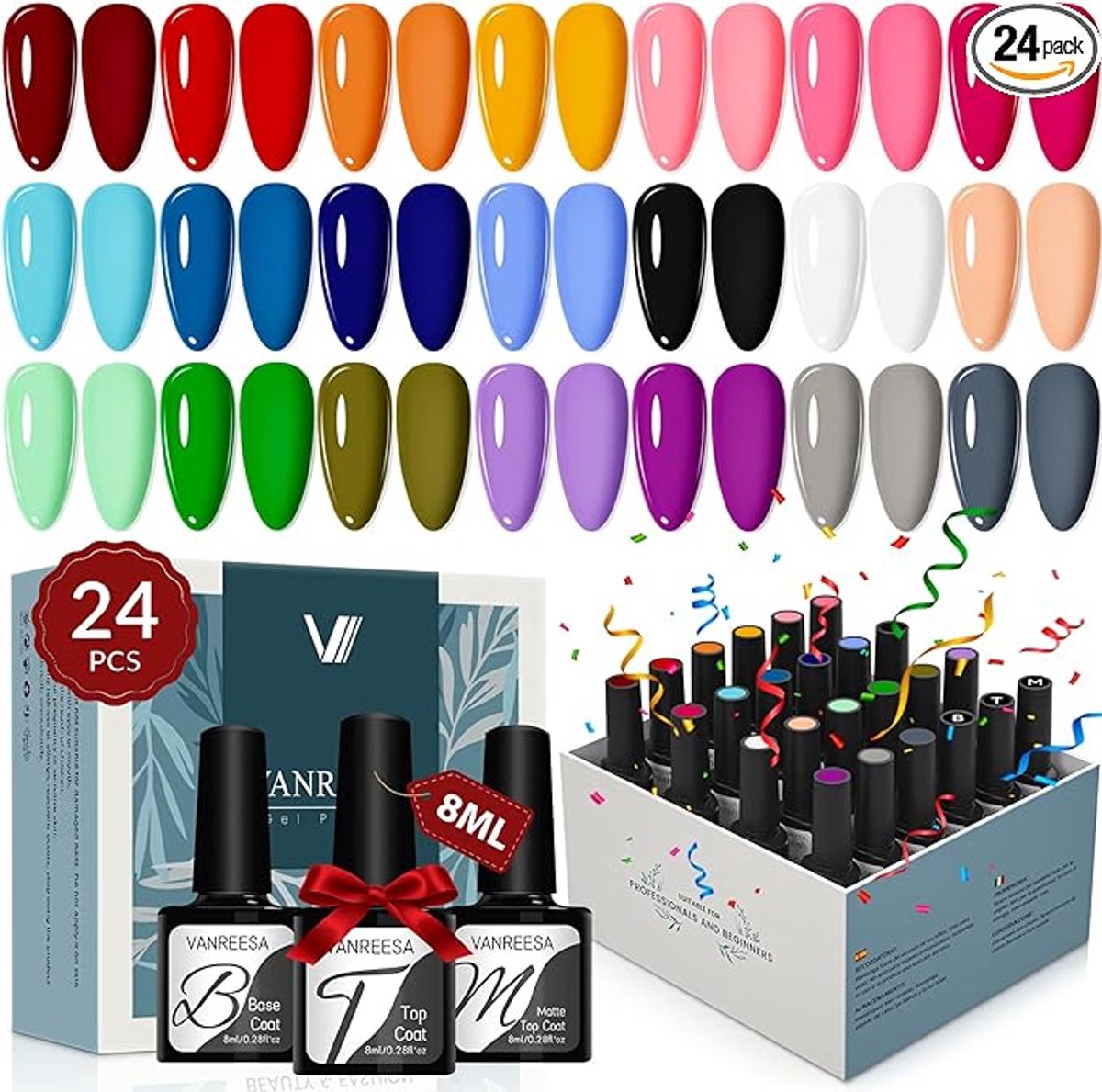 24 stuks gel nagellak set lente zomer kleuren gel