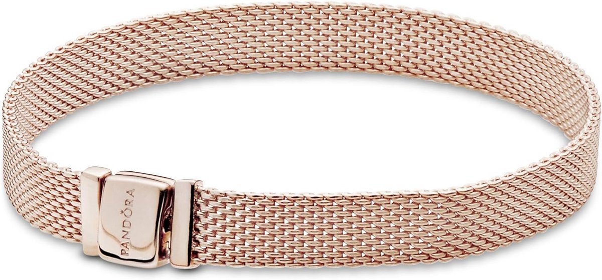Roségoudkleurig Mesh Armband voor Charmes
