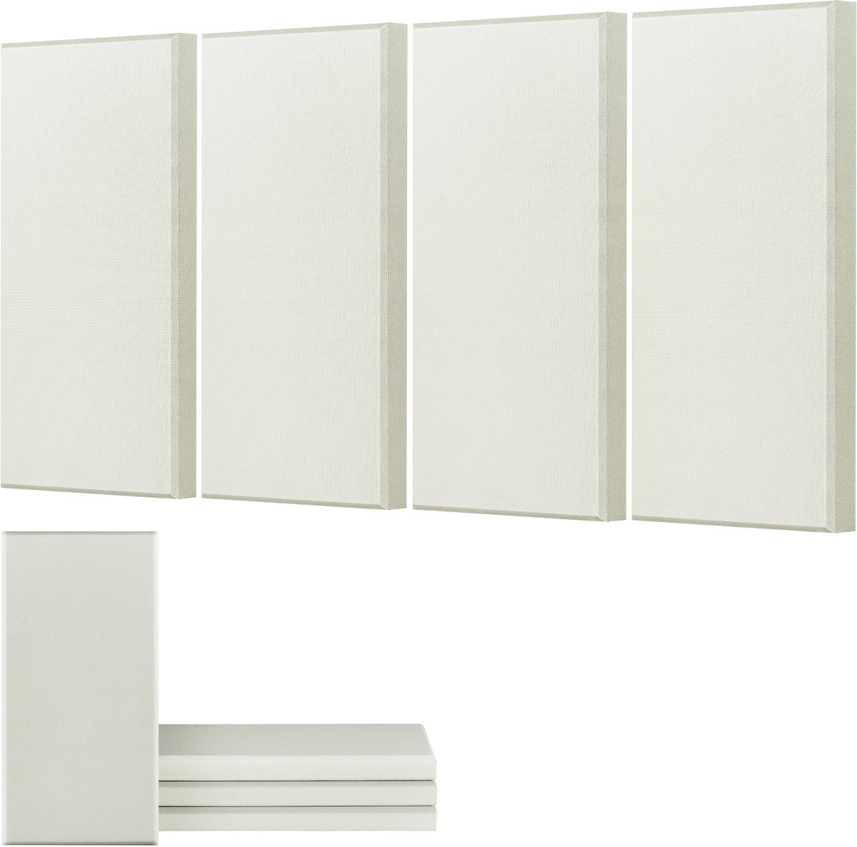 VEVOR 4 Stuks Akoestische Panelen Wandpanelen Zelfklevend Glasvezel 60x30x5cm Beige