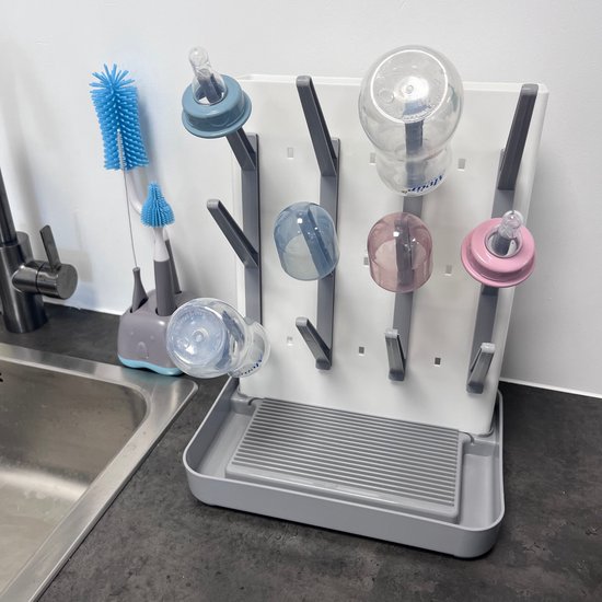 TSD goods - Flessen Droogrek Staand - Flessenrek Baby - Droogrek Voor Baby Flessen - Baby Voeding - Grijs van Merkloos — afbeelding 2