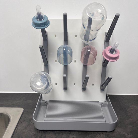 TSD goods - Flessen Droogrek Staand - Flessenrek Baby - Droogrek Voor Baby Flessen - Baby Voeding - Grijs van Merkloos — afbeelding 4